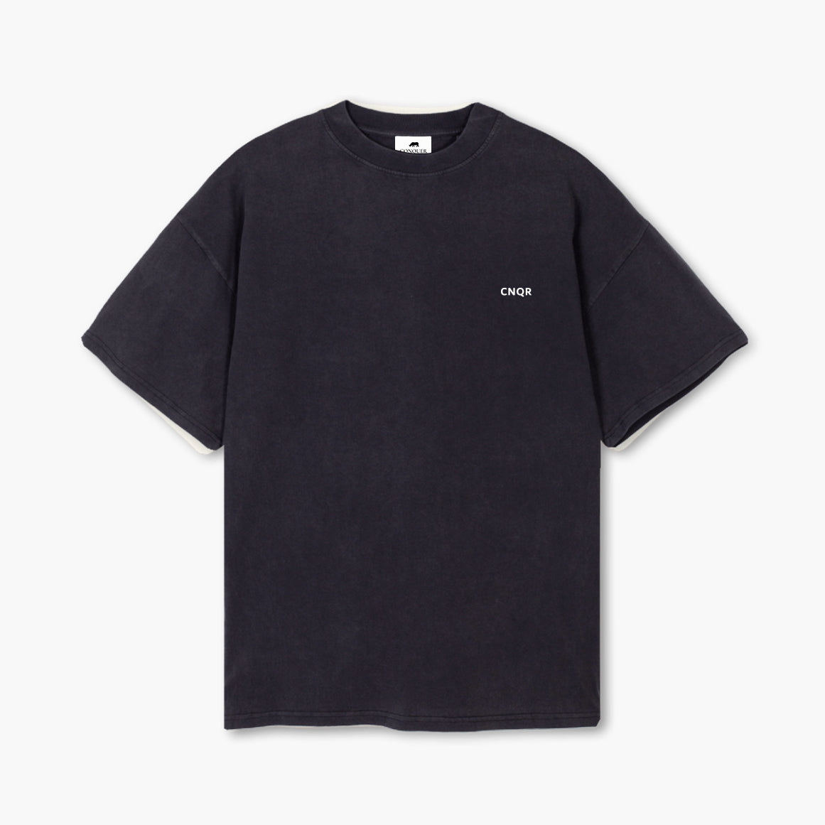 Oversized T-shirt Washed Black 100% Organic Cotton Made in Portugal